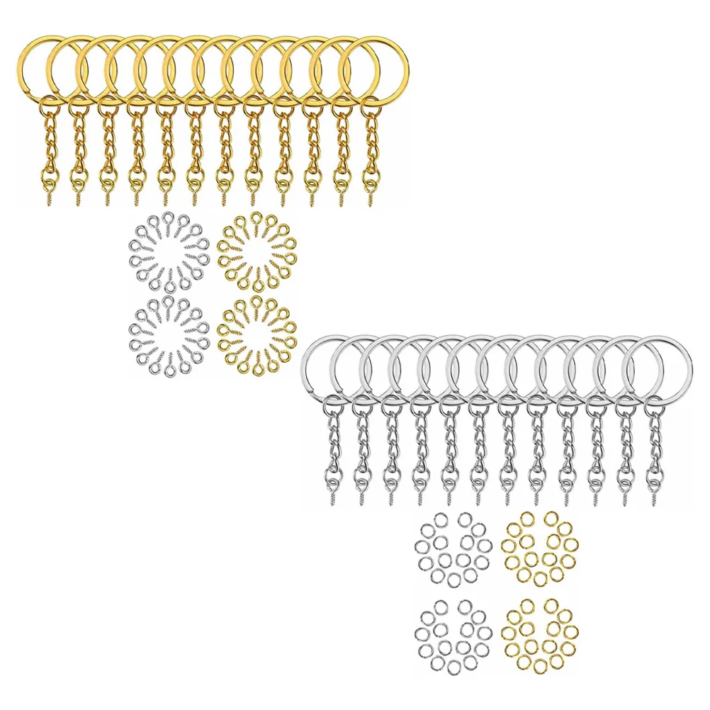 

Key Ring Accessories Iron Non Rust Sturdy Clasp Durable Easy Install DIY Key Chains Metal Hanging Buckle Jump Rings Jewelry