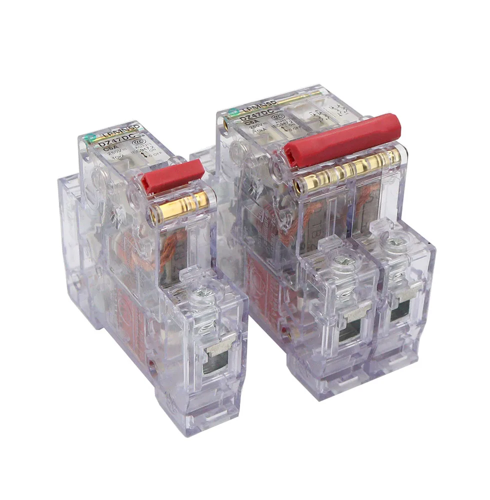 Transparent DC Circuit Breaker DCMCB For Battery PV Solar Protector DZ47DC Positive Negative Switch Isolator