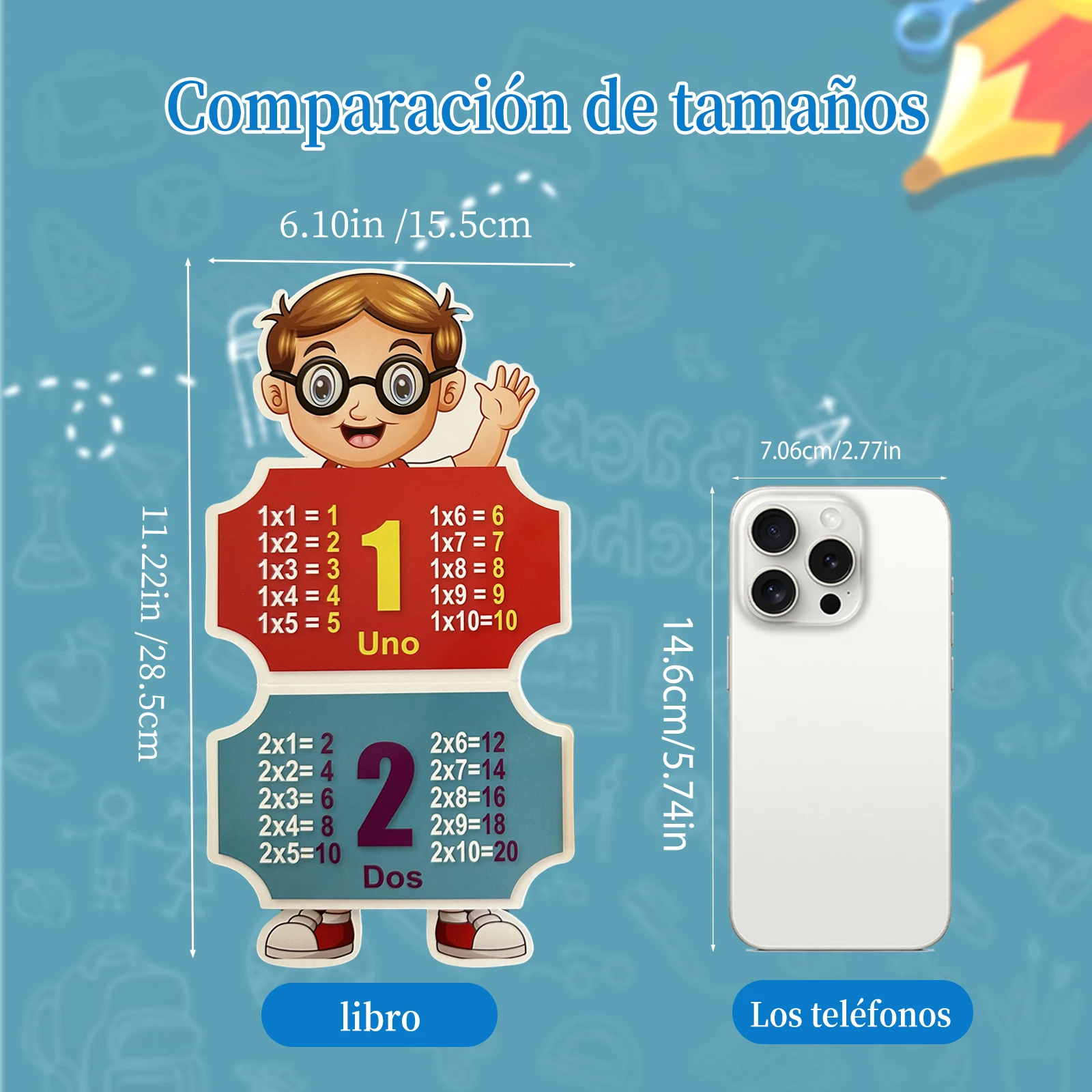 Spanish Multiplication Chart for Kids, Ages 5-8, Enhances Math Skills, Preschool Enlightenment,Early Learning & Puzzle