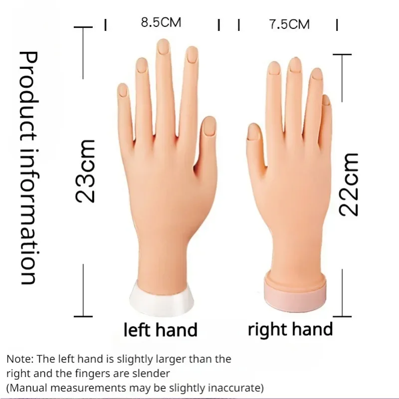 

Nail Silicone Simulation Practice Hand with Grooves Realistic Nail Art Practice Multi-purpose Contact Tool Reusable Displayable