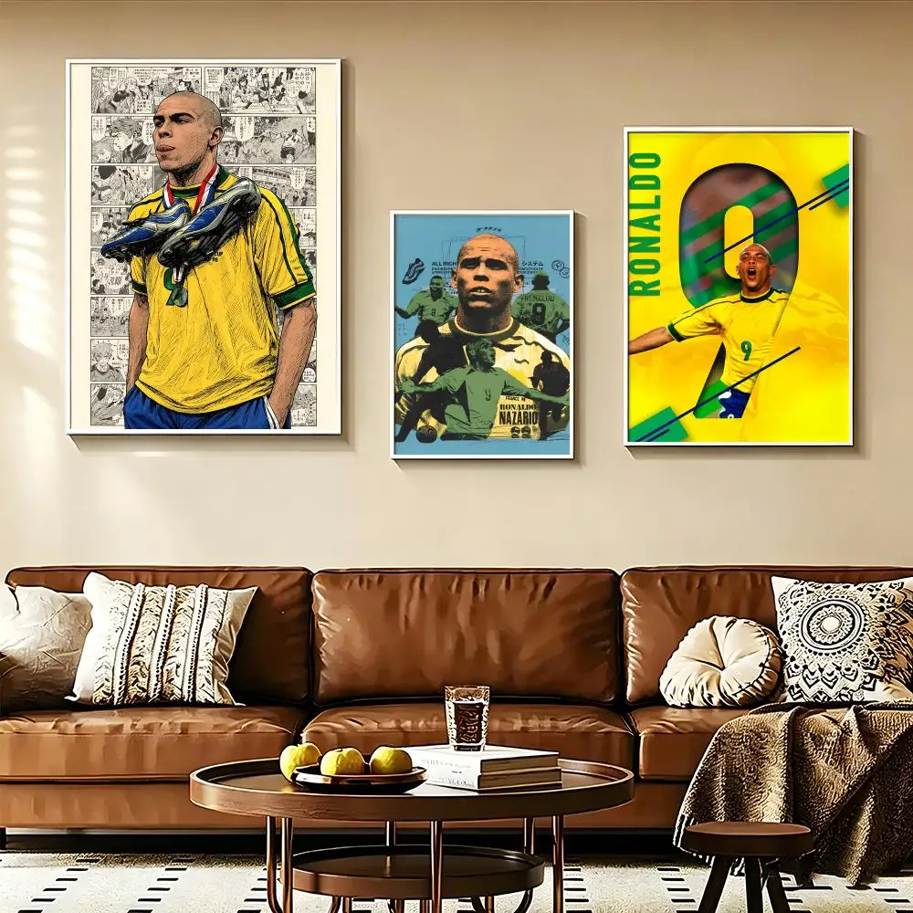 footballer R-Ronaldo Nazario-o Poster Waterproof & Self-adhesive HD Wall Art, Ideal for Home Decor & Gifts