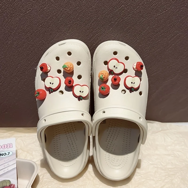 Summer JIBBITZ Apple Shoe Charms Diy Hole Shoes Detachable Accessories Advanced Fruit Best Xmas Party Gifts Favors