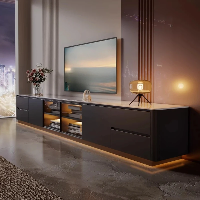 Wohnzimmer Brauner TV-Schrank mit Schubladen Nordischer Maßgefertigter Eichen-TV-Schrank Klassischer Designer Japanischer Fernsehtisch Wohnmöbel