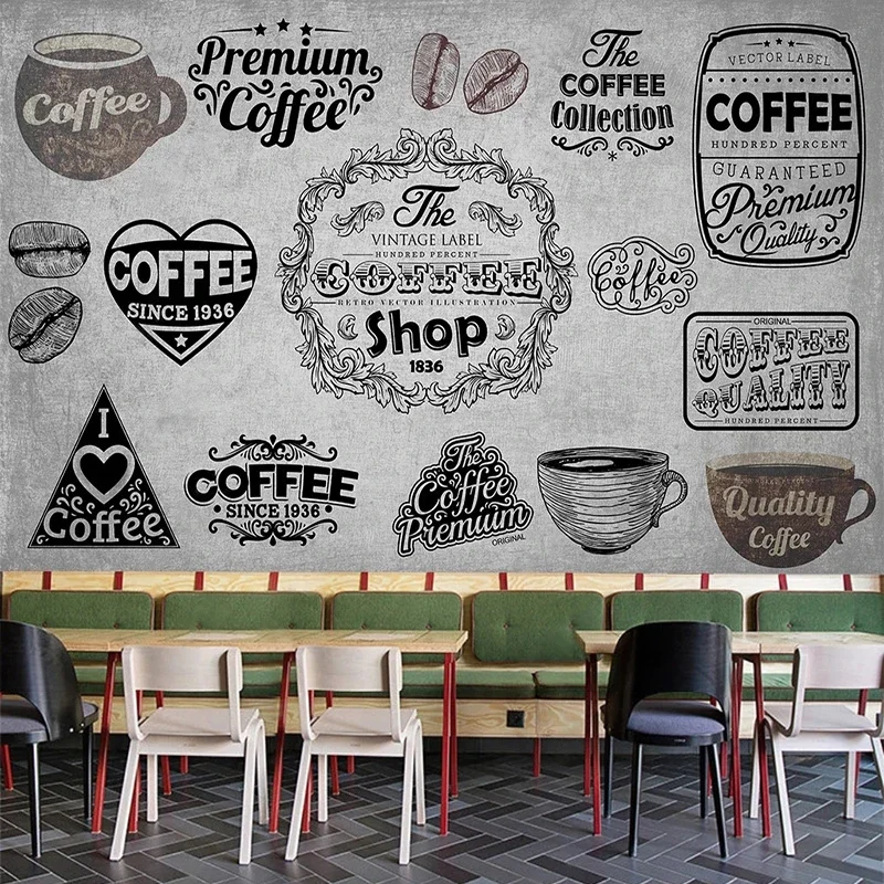Custom Mural Wallpaper 3D Industrial Style Cement Wall Coffee Shop Background Painting Papel De Parede Sala Tapety Home Décor