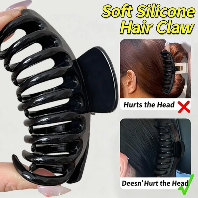 

10,5 см гибкая силиконовая заколка для волос, гибкая геометрическая заколка, небьющаяся конструкция, устойчивая к повороту заколка для волос для путешествий, спорта, ежедневного использования