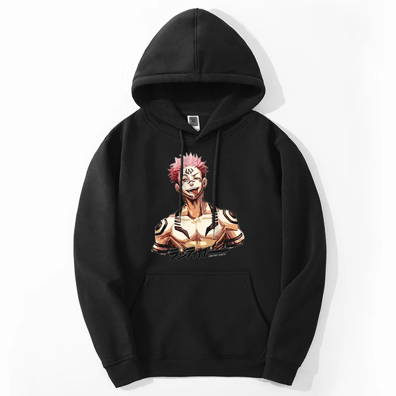 Jujutsu Kaisen Hooded Sweatshirts Mens Gojo Satoru Japan Anime Hoodies Harajuku Loose Hoody Streetwear Sudaderas Con Capucha