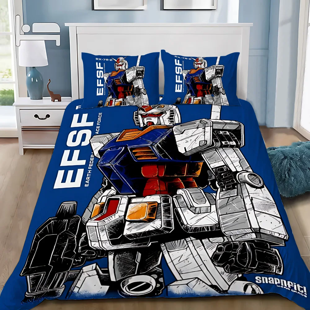 Bettbezug Kissenbezug Bettwäsche Set Anime Mecha GundamS Erwachsene Junge Mädchen Schlafzimmer