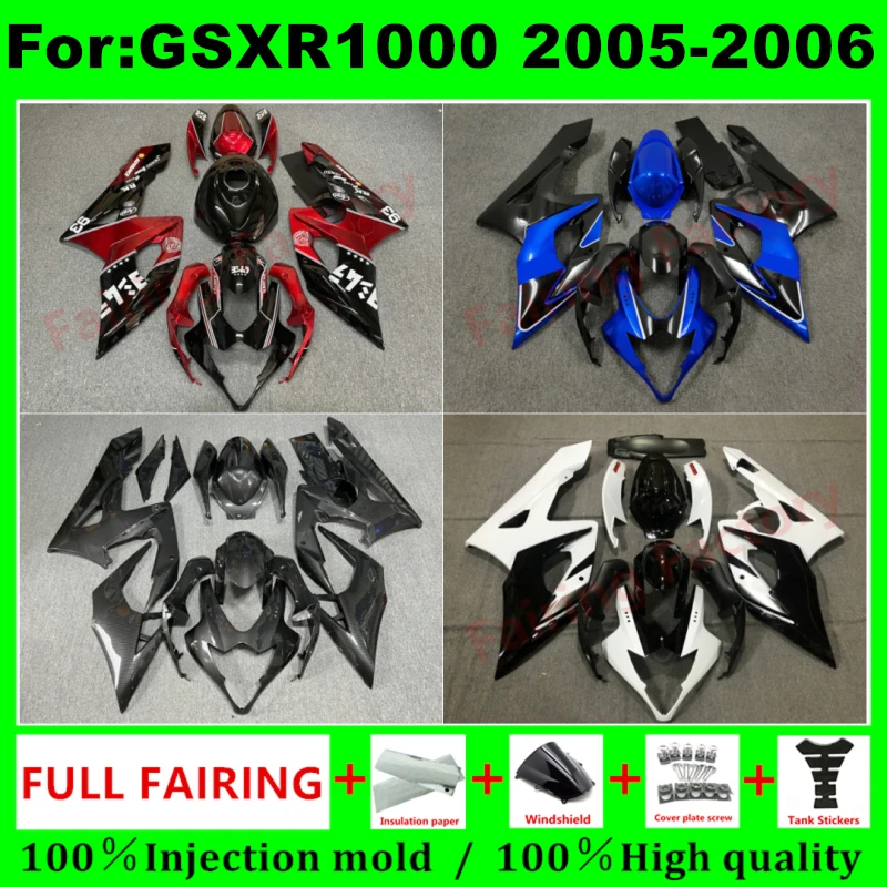 

for GSXR1000 05 06 GSX-R1000 K5 2005 2006 fairing fit Motorcycle Bodywork Set Injection Mold ABS Plastics Full Fairings Kit zxmt
