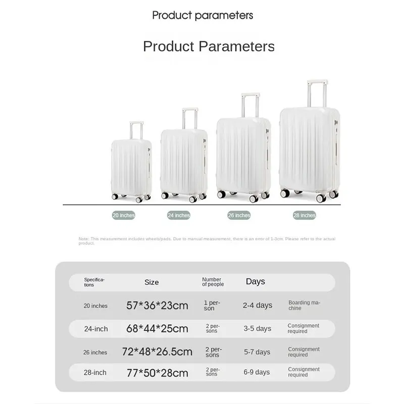 Bagaż damski 20 Cal małe walizki podróżują uniwersalne koło 24 Cal pokrowiec na wózek hasłem studenckim