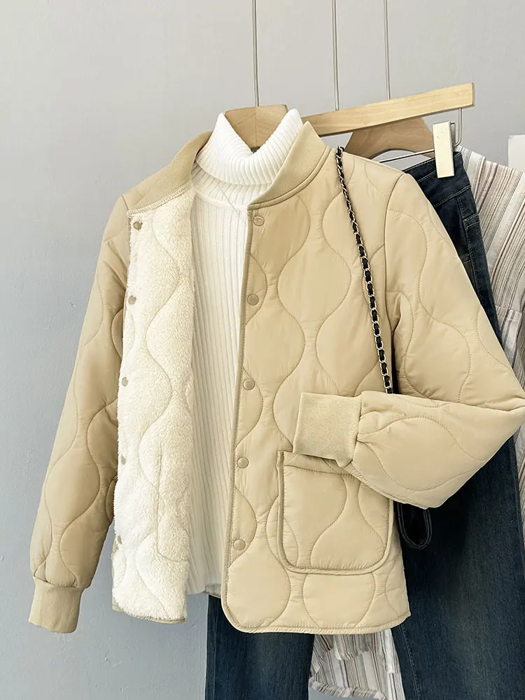 

Женская утепленная хлопковая куртка на флисовой подкладке для дома, теплая, облегающая, с пуховым наполнителем, для студентов-медиков, на пуговицах