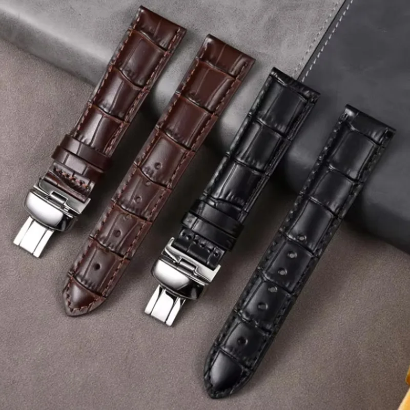 

Cow Leather Watch Bands Alligator Grain Genuine Leather Watch Straps 22mm