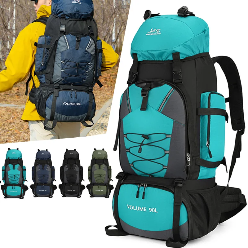Mochila de senderismo y acampada de 90L, mochila de viaje, mochila de senderismo impermeable, bolsas grandes para deportes al aire libre para hombres, bolsa de turismo para escalar