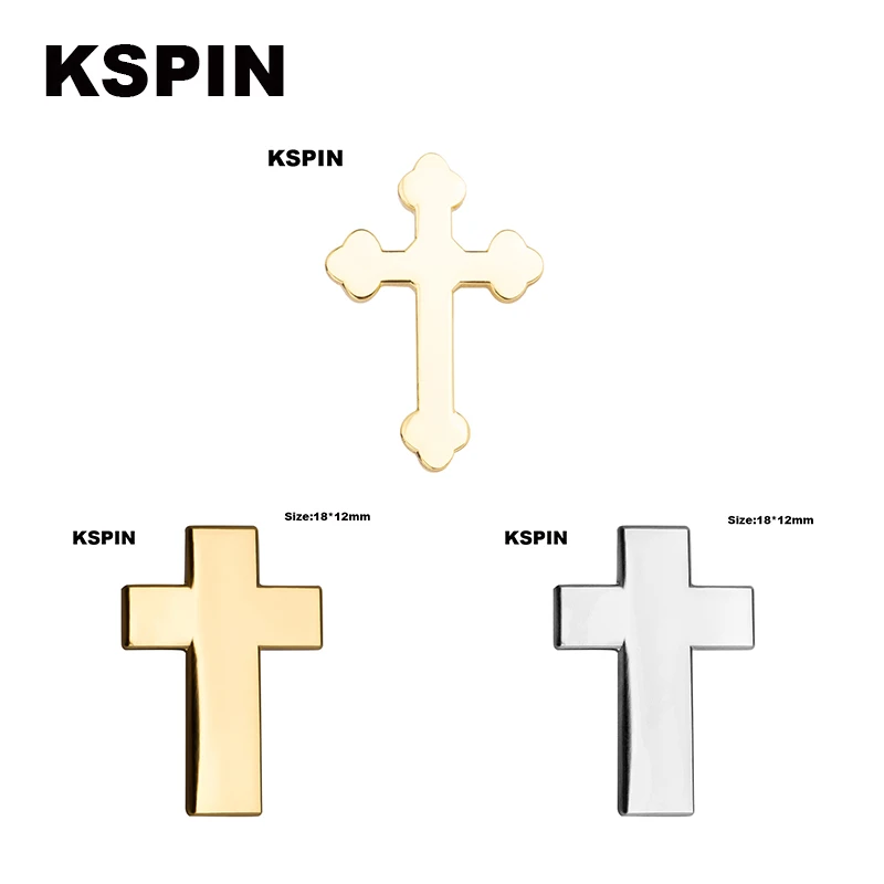 Golden Cross Badge Pin Brooch Icons XY0109