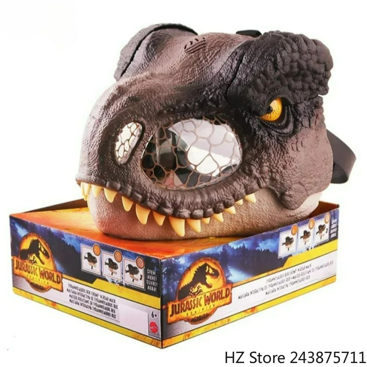 

Jurassic-World Tyrannosaurus Rex Mask with Sound Effect Dinosaur Cosplay Masks for Kids Children Birthday Gift GWD71