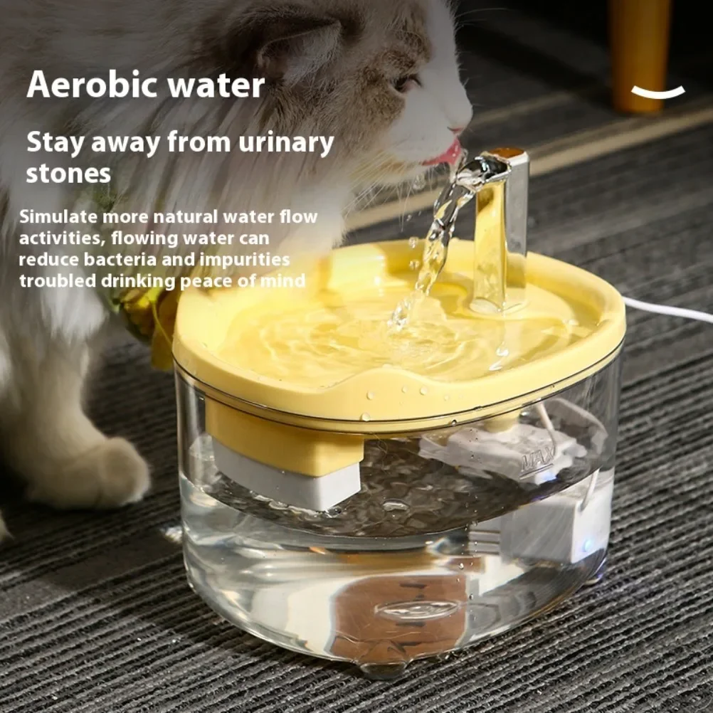 1.5LCat Water Fountain Automatic Cycle Water Fountain for Cats Dog Automatic Pet Drinking Feeder Large Capacity Filtration