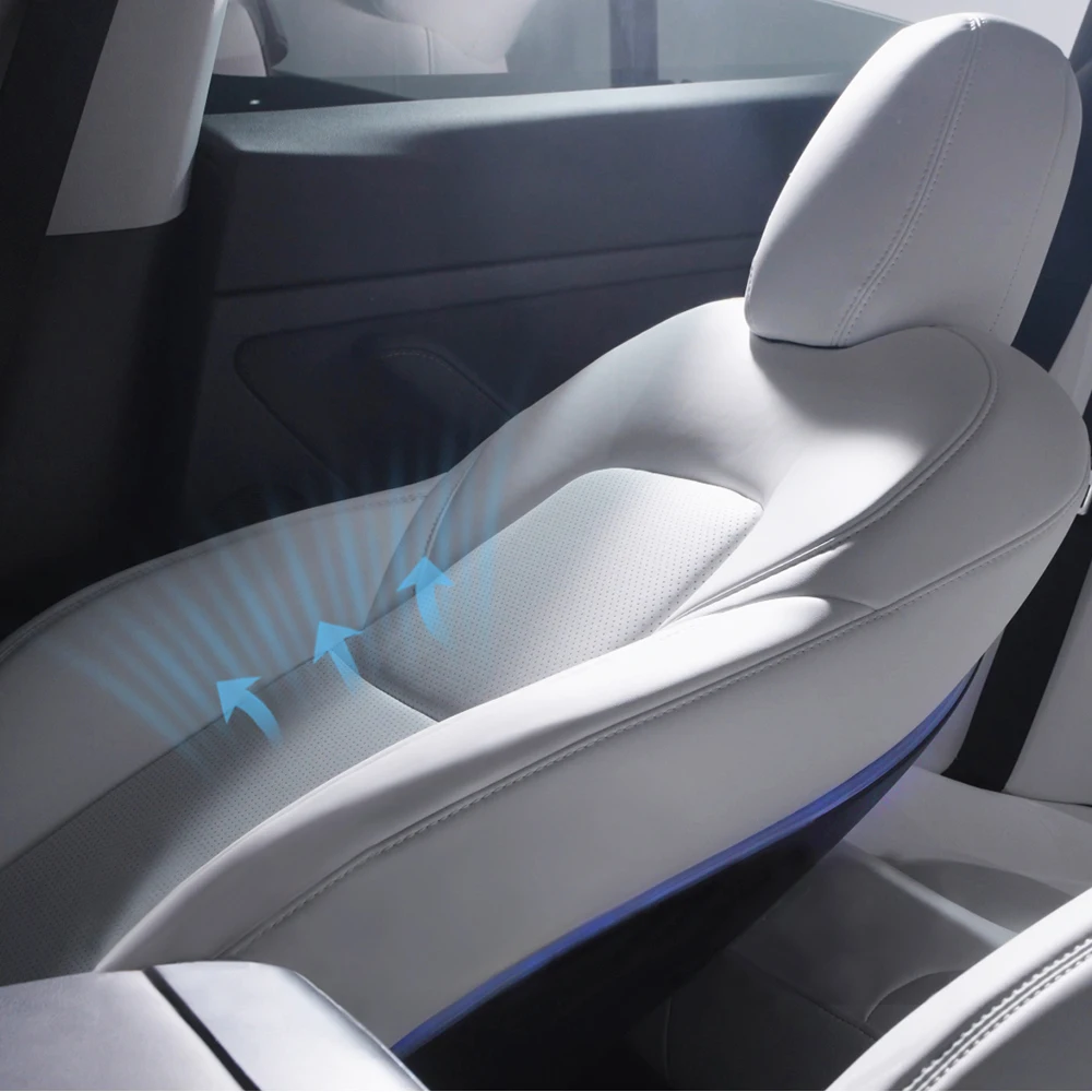 

Ventilated Seats Cover 2.0 Upgrade Passenger + Driver Leather Car Luxury Interior Accessories for Tesla Model 3 Y