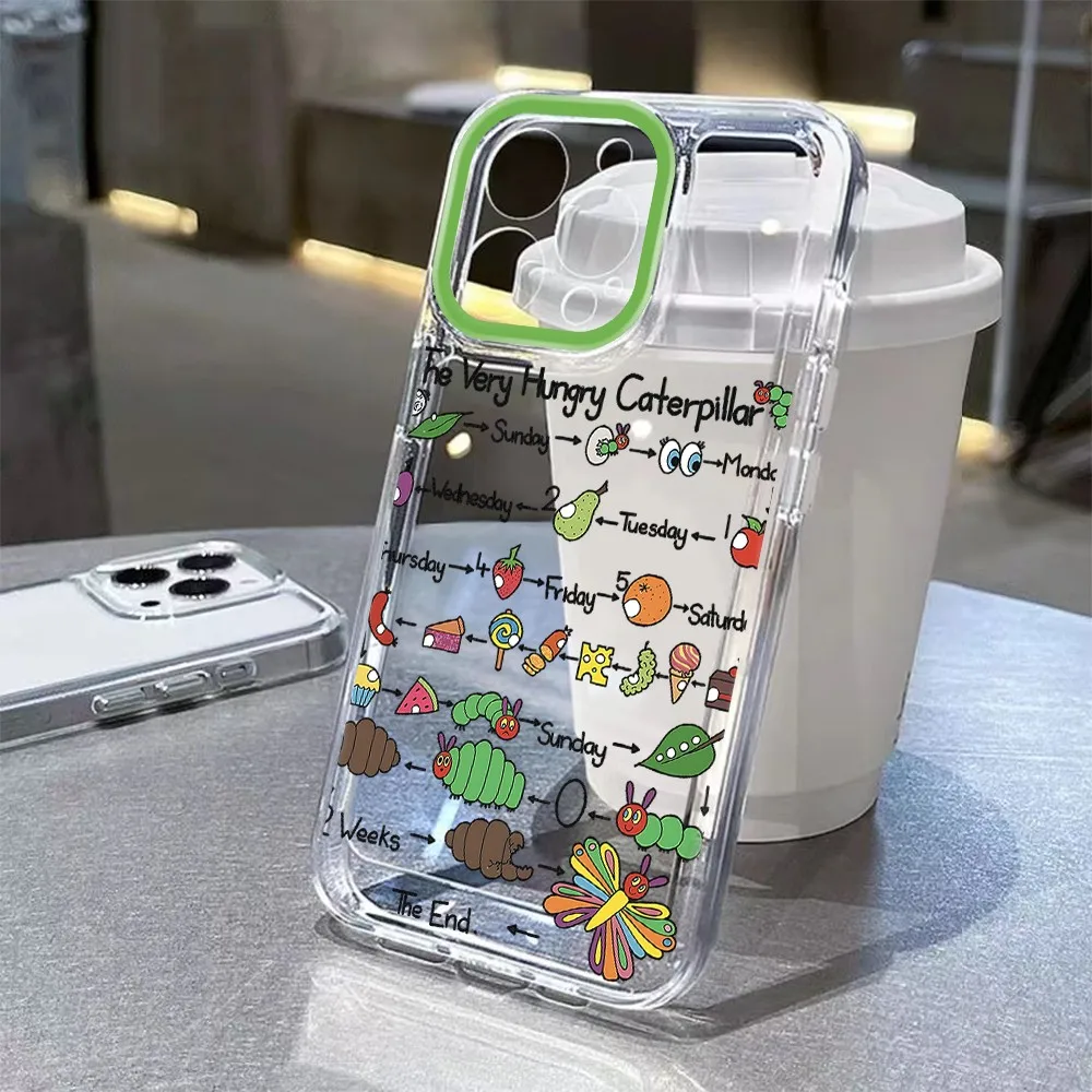 Die sehr hungrige Caterpilla-Handyhülle für iPhone 17 16 16e 15 14 13 12 11 Mini Pro Max X XR XS Max 7 8 Air Plus Transparent
