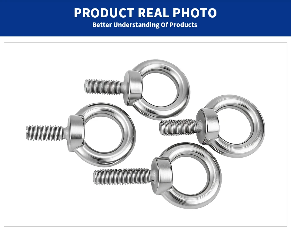 304 Edelstahl Hebeösenbolzen M3 M4 M5 M6 M8 M10 M12 M14 M16 M18 | DIN580 Geschmiedeter Augenschraubenschlüssel für Hebe- und Riggingzwecke – Detail 6