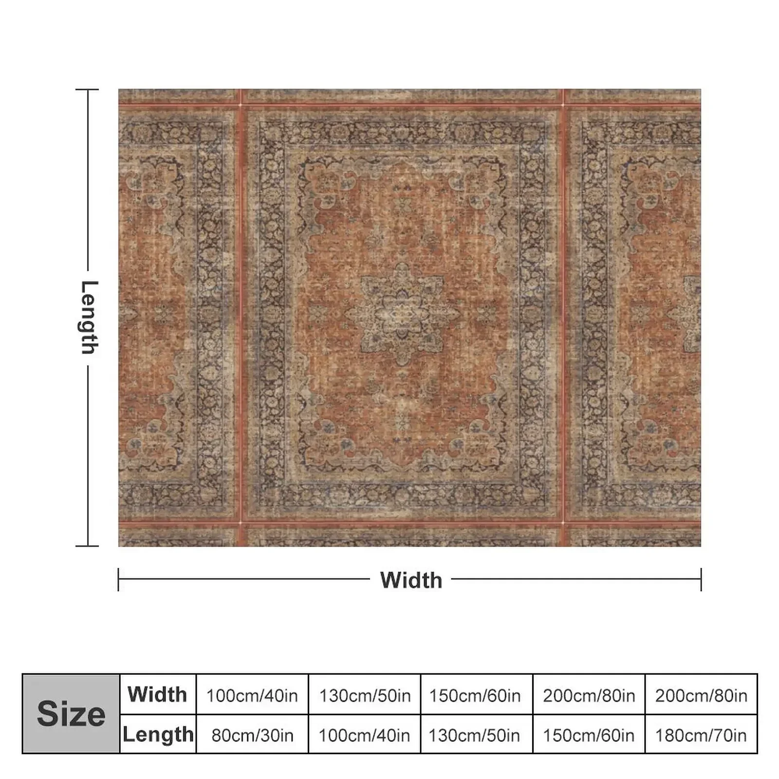 Antique Orian rug Throw Blanket Comforter for winter Decorative Beds Blankets