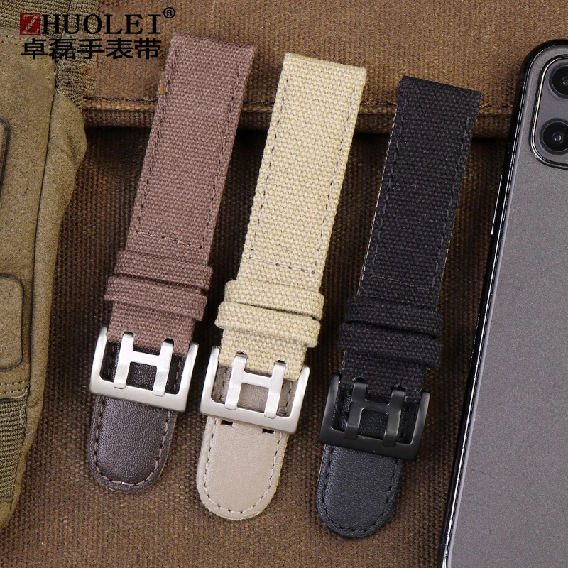 For Hamilton Khaki Field Watch h760250/h77616533/h70605963 H68201993 Watch Strap Genuine Leather Nylon Men Watch Band 20mm 22mm