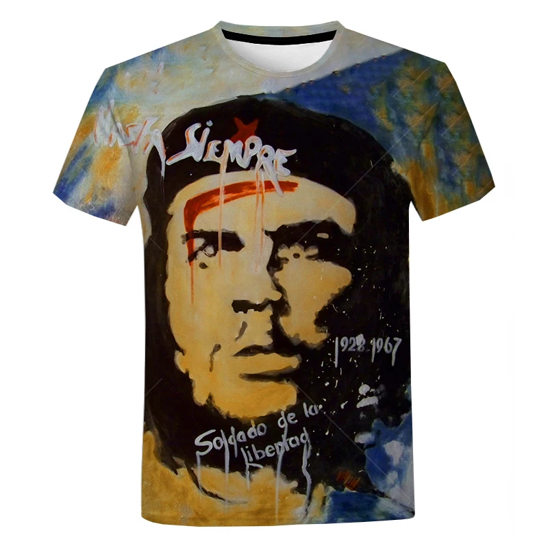 Newest Men Fashion 3D Great Famous Hero Che Guevara Printed T-shirt Summer Hot Sale Cool Trendy Casual Oversized T Shirts