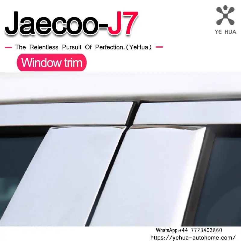 

Chery Jaecoo J7 2022-2025 Stainless steel black Exterior Window Molding Strip Sill side Cover Trim Accessories