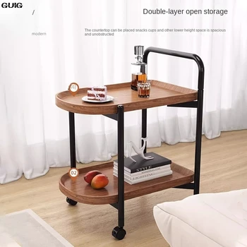 GUIG dwustronny kilka domu z półkami na kółkach strona sofy kilka stolików do sypialni salon wyjmowany stolik końcowy na kółkach Hot