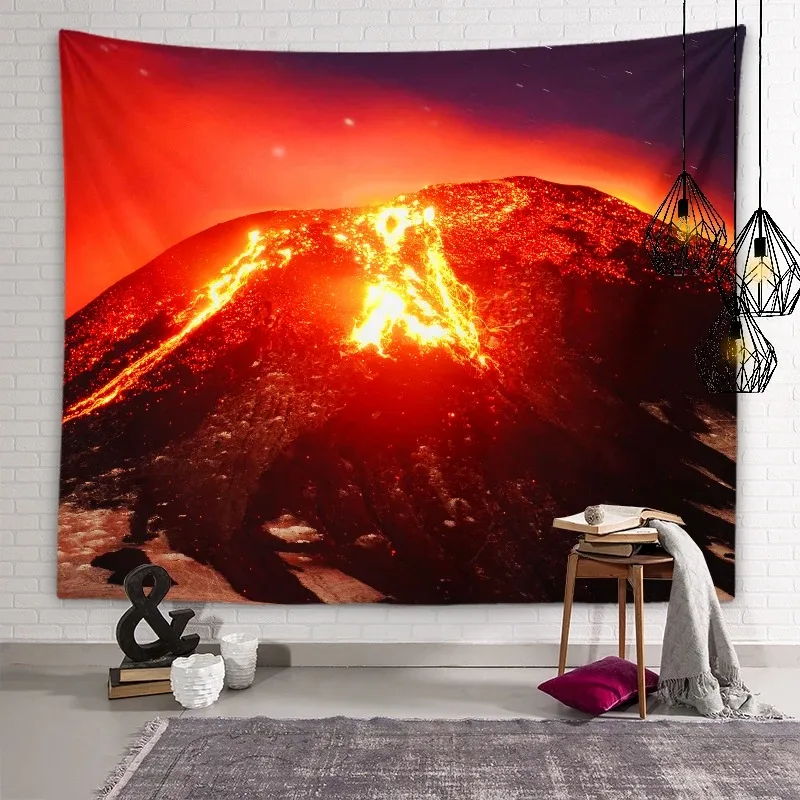 Volcanic eruption lava pattern wall hanging cloth home decoration tapestry room living room bedroom background cloth