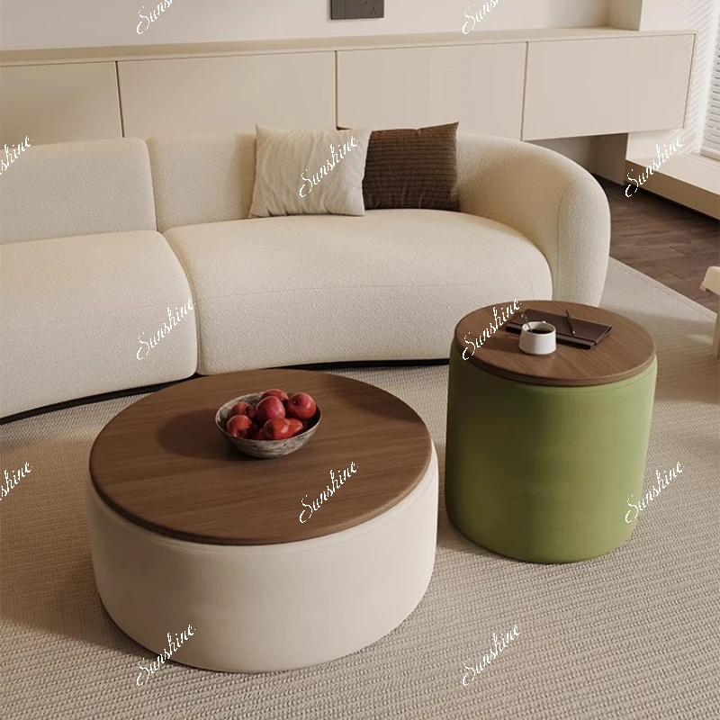

Coffee table living room household light luxury, small apartment round size combination personalized creativity