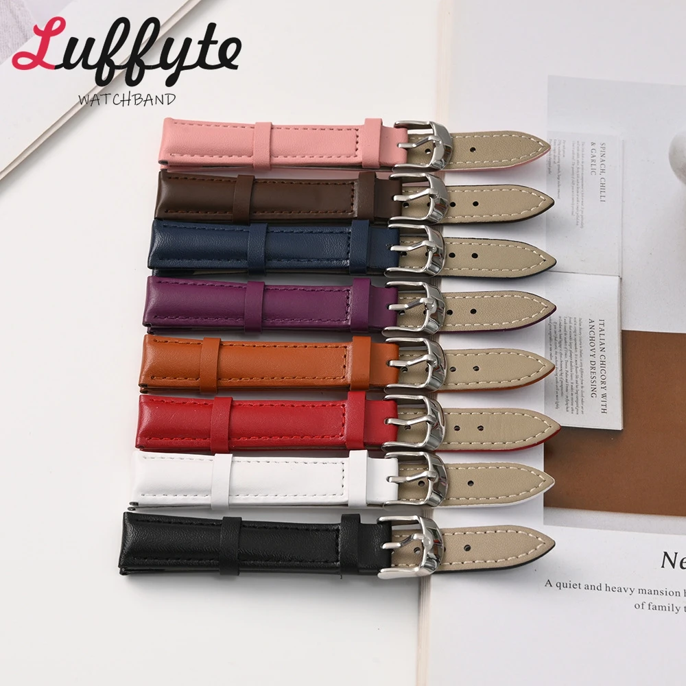 Деловой мягкий кожаный ремешок, аксессуары для часов, универсальный сменный ремешок для часов 16 мм, 18 мм, 20 мм, 22 мм