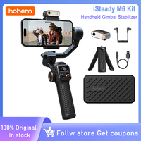 hohem iSteady M6 Kit Gimbal Stabilizer for iPhone Android Smartphone, 3-Axis Phone Gimbal with AI Tracking, Magnetic Fill Light