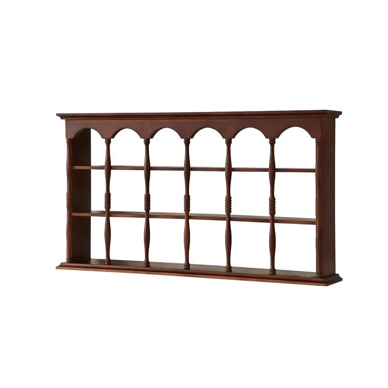 

Retro solid wood wine glass holder perfume rack medieval French coffee cup wall hanging figure display rack