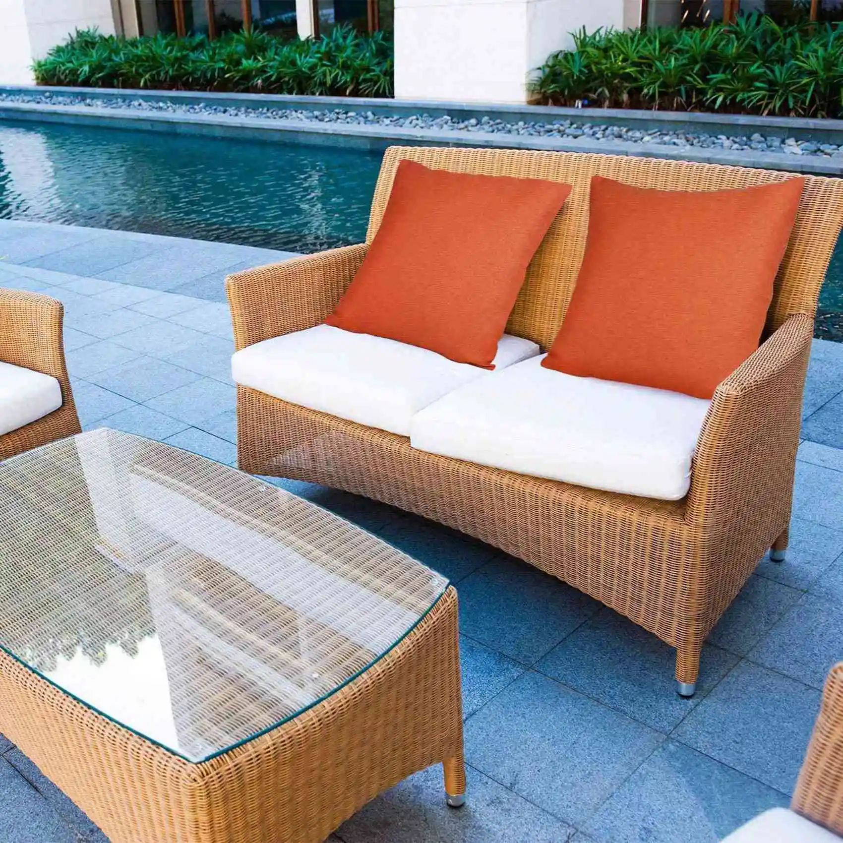 SEWS-6Pcs Outdoor Waterproof Throw Pillow Covers Water Resistant Garden Chair Cushion Case For Couch Decoration 18X18 Inches