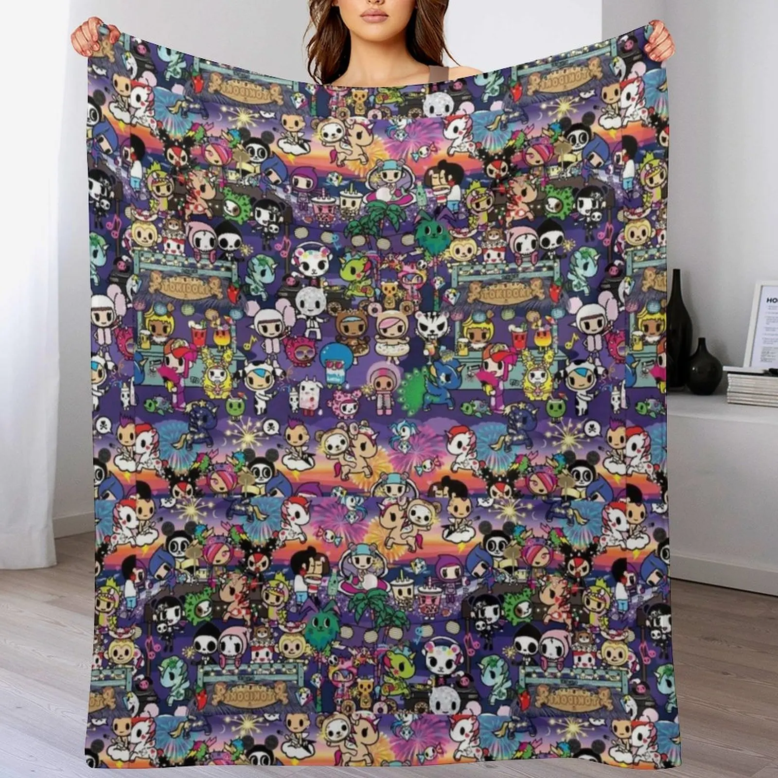 donutella and his friends unicorns mofia collaboration Throw Blanket Luxury Thicken heavy to sleep Nap Blankets