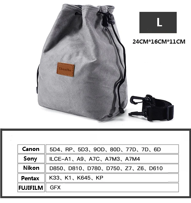 Neue Aufbewahrungstasche mit Kordelzug für Canon Nikon Sony DSLR-Kameras Objektiv – Detail 4