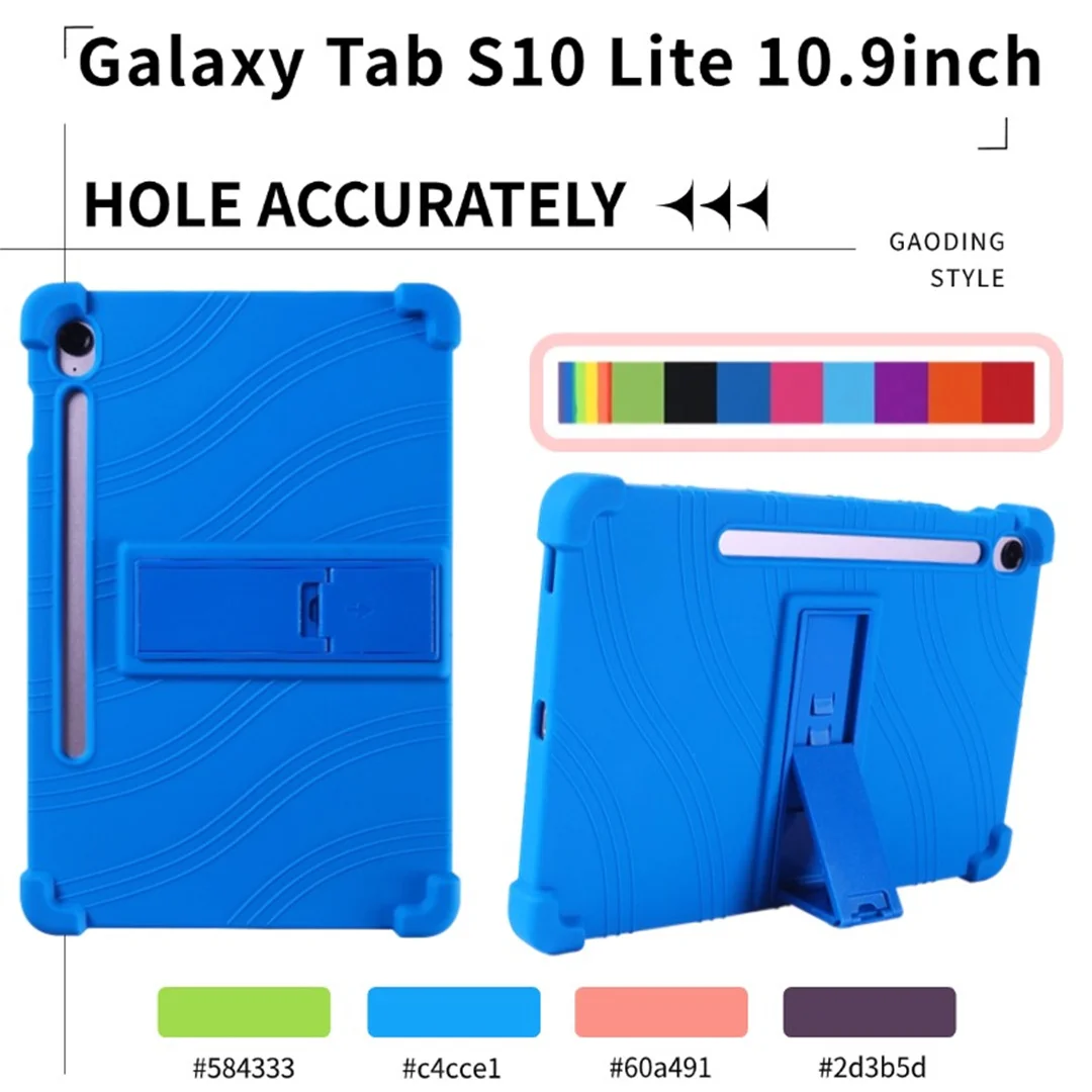 

For Samsung Galaxy Tab S10 Lite 10.9 Silicone Shockproof Case with Stand Anti slip Texture Durable Anti scratch Tablet Protector