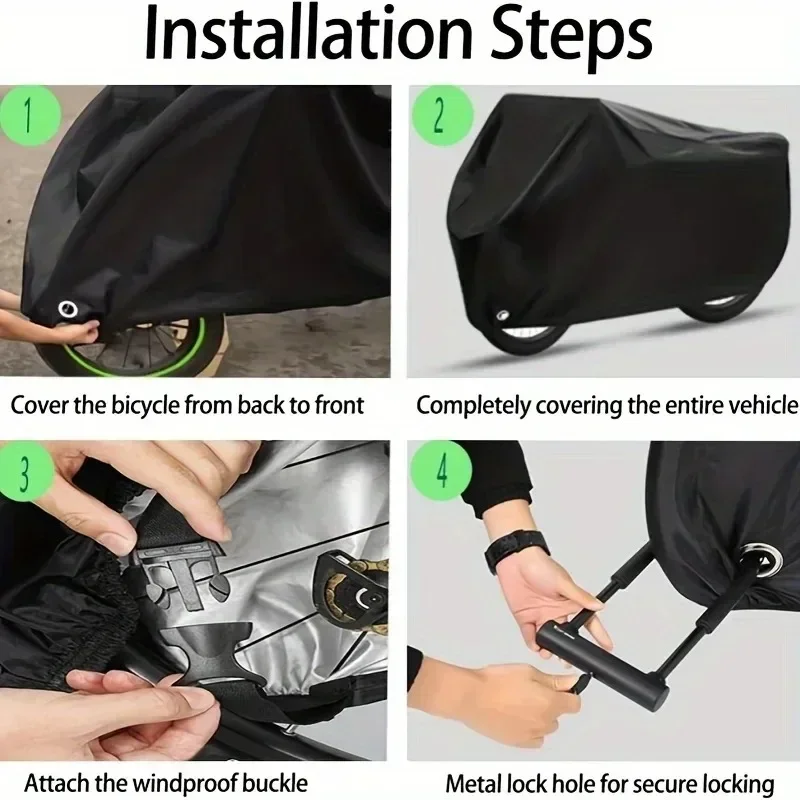 Cubierta para bicicleta cubierta de doble capa lluvia sol almacenamiento de bicicletas al aire libre multiusos lluvia nieve polvo cubiertas protectoras para todo tipo de clima