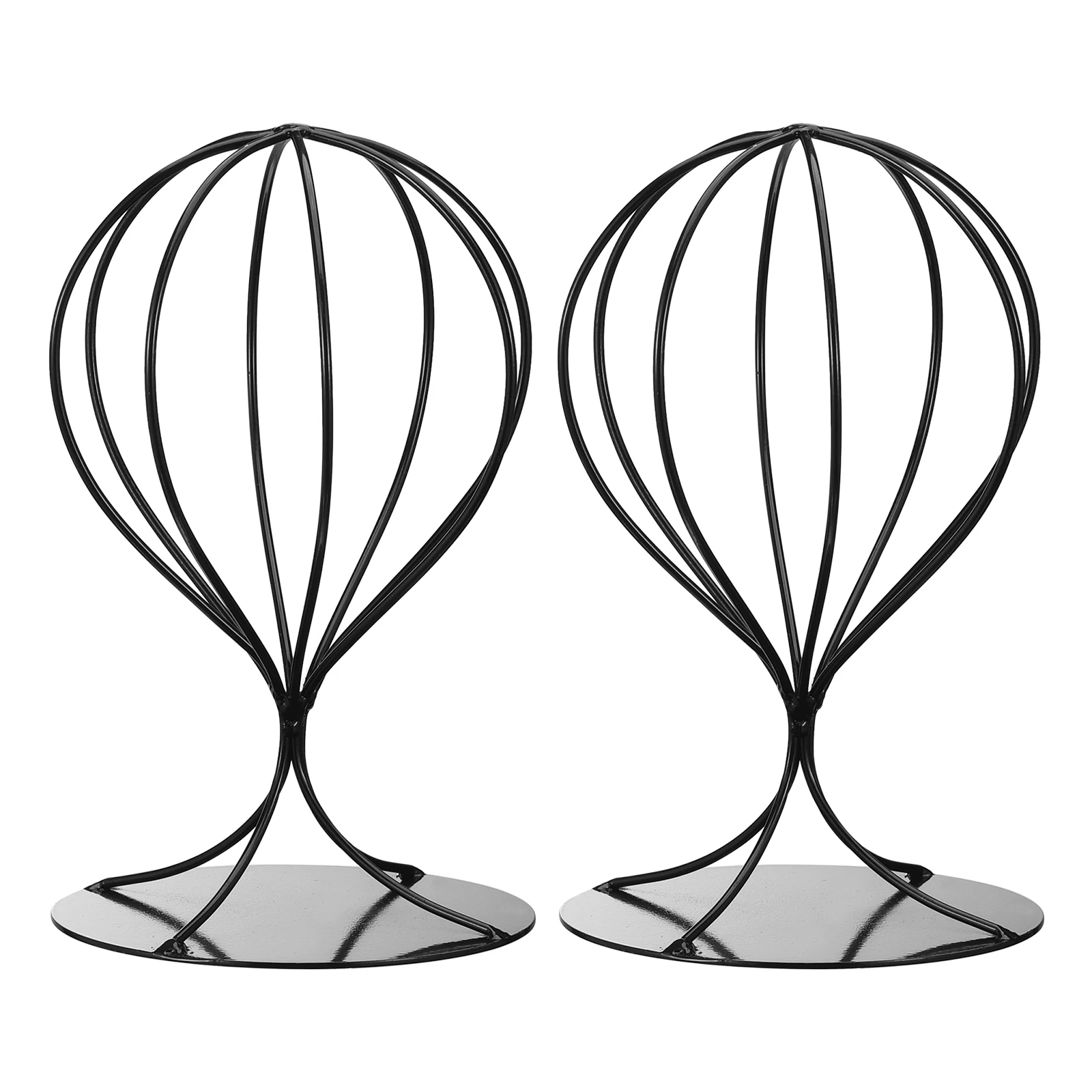2Pcs Metal Hat Display Stand Tabletop Hat and Wig Rack Closet Holder Holder Freestanding for Baseball Cap Fedora Hat Cowboy Hat view 3