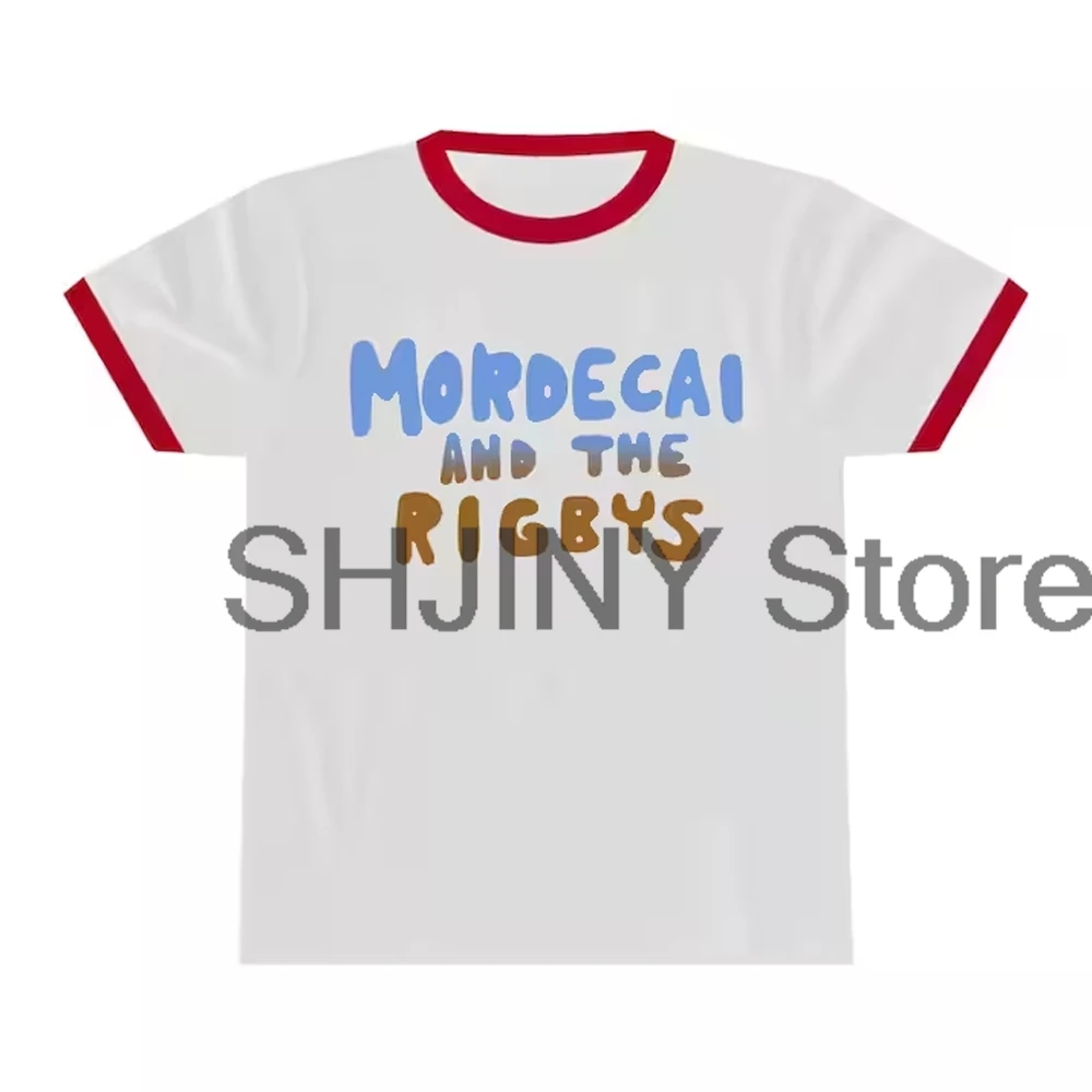 تي شيرت Mordecai and the Rigbys Ringer للجنسين بأكمام قصيرة تي شيرت تنكري للنساء والرجال ملابس الشارع الشهير #5