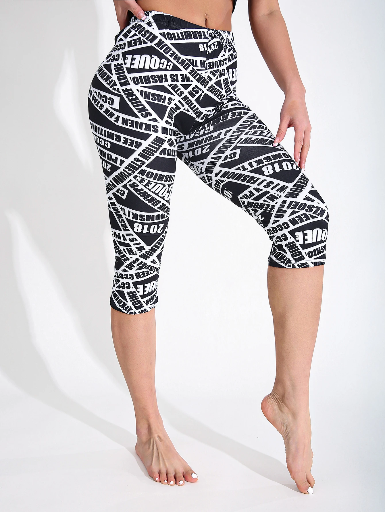 Лето-весна, модные повседневные женские семиточечные высокоэластичные леггинсы, верхняя одежда для фитнеса и упражнений, утягивающие штаны для йоги