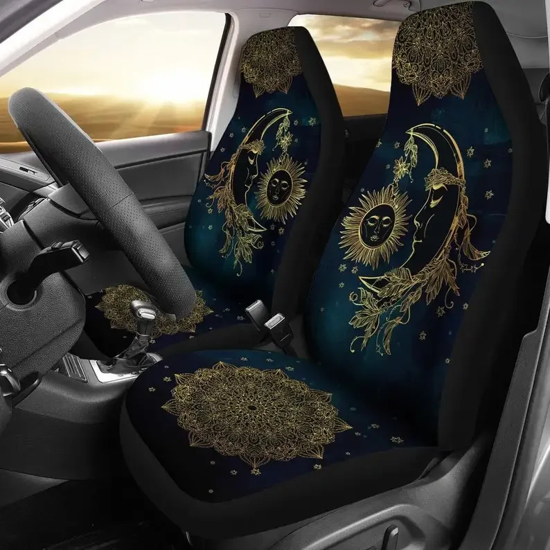 Sun and Moon, Seat Cover for Car, Car Seat Protector, Hippie, Handmade, Front Back Car Seat, Jeep VW Beetle, Chevrolet Chevy