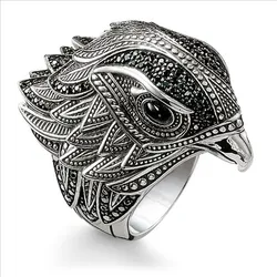 Milangirl Men Rings Hip Hop Eagle Personality Animal Bird Rings for Men Domineering Ring