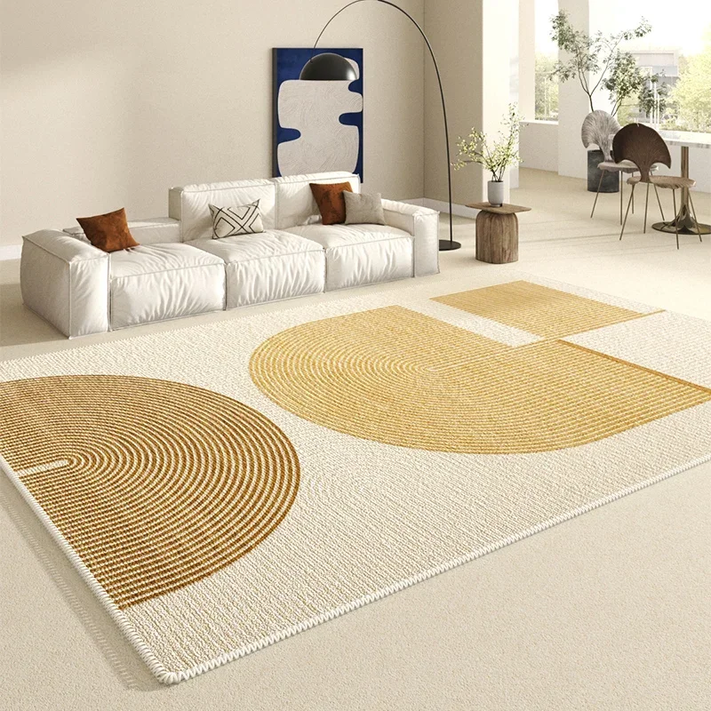 VIKAMA Französischer Teppich für Wohnzimmer, Sofa, Couchtisch, Decke, Creme, Breeze, leicht, luxuriös, wasserdicht, für Schlafzimmer, Bett, Decke, Heimdekoration