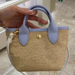 Straw bag Have Logo Braided bag Mini shoulder bucket bag Straw dumpling bag Crossbody bag women's shoulder bag