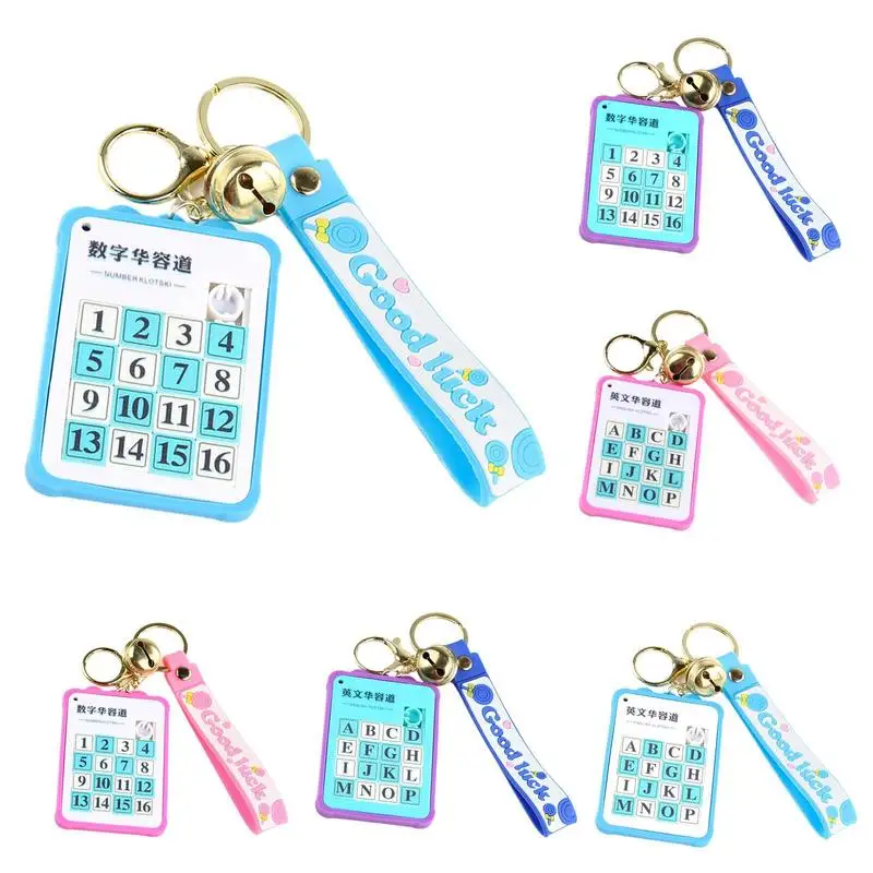 Number Slide Puzzle Keychain Pendant Brain Teaser Tangram Jigsaw Puzzles Interactive Fidget Toys For Kids Christmas Gifts