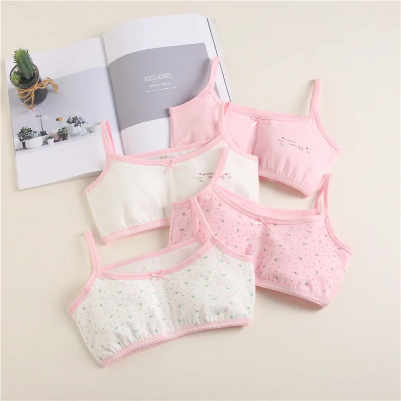 Kids Bra Girls Full Cup Seamless Underwear Training Puberty Bra 8-14Years