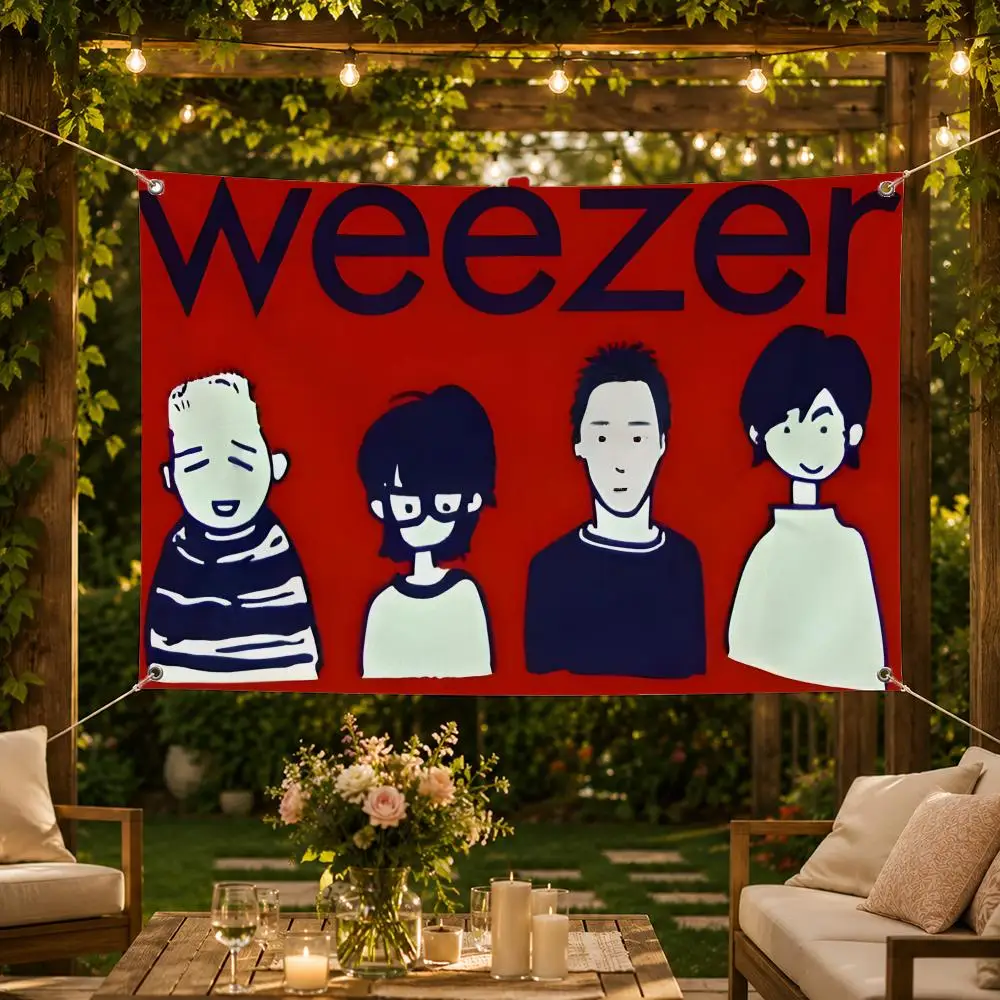 Rock Band W-WeezerS Flags Washable Fade-Resistant Flag HD Print Lightweight Durable Indoor/Outdoor