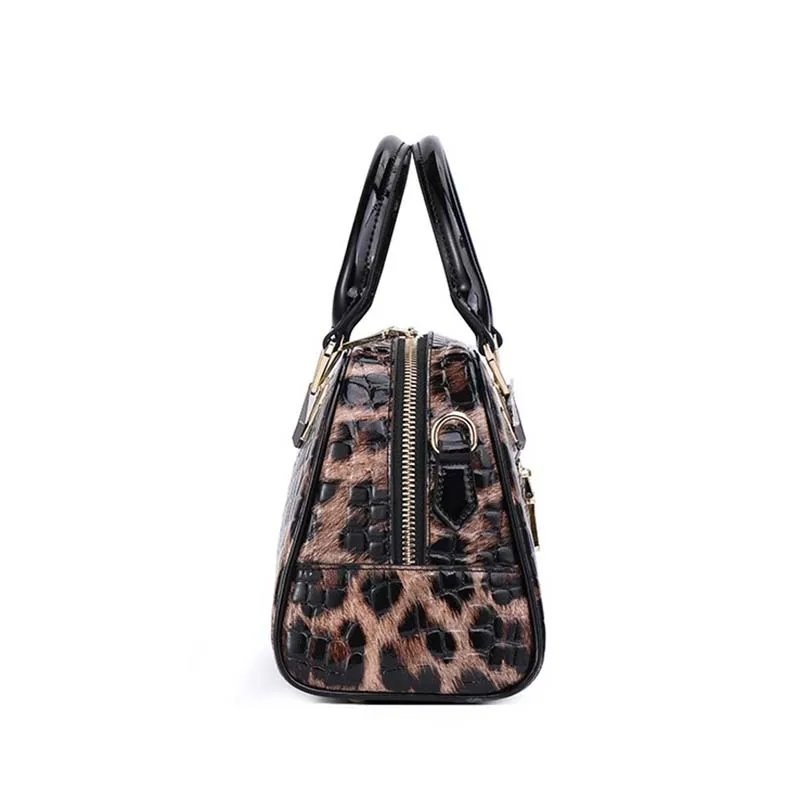 Women\'s handbag 2023 New Leopard print cowhide Leather Luxury Handbag High Quality Genuine leather Handbag women\'s leather bag