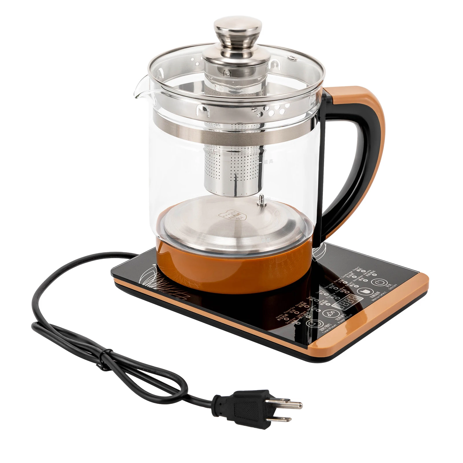 800W 110V Household Multifunctional Electric Glass Kettle 1.8l Electric Kettles Temperature Control 12 Common Tea Brewing Modes