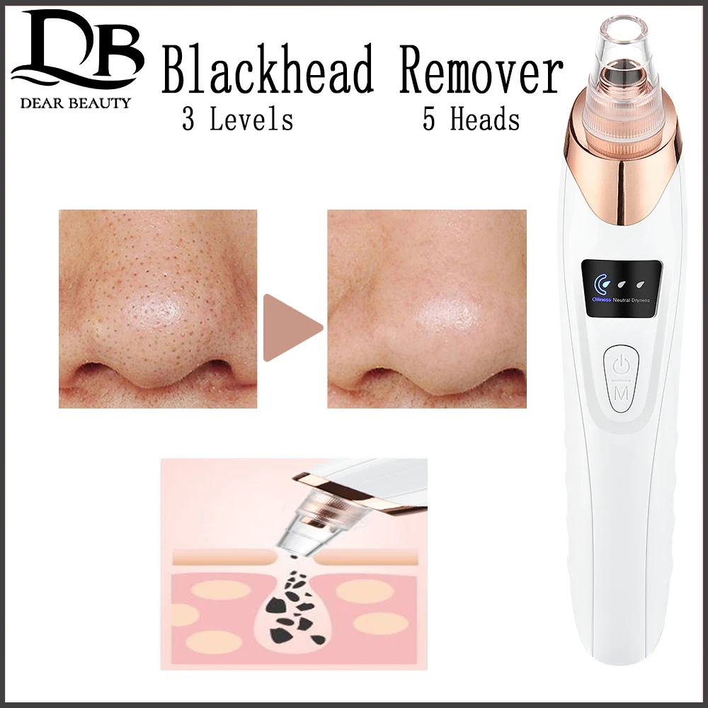 Blackhead Remover Nose T Zone Pore Vacuum Acne Pimple Removal Vacuum Suction Tool Facial Diamond Dermabrasion Machine Face Clean